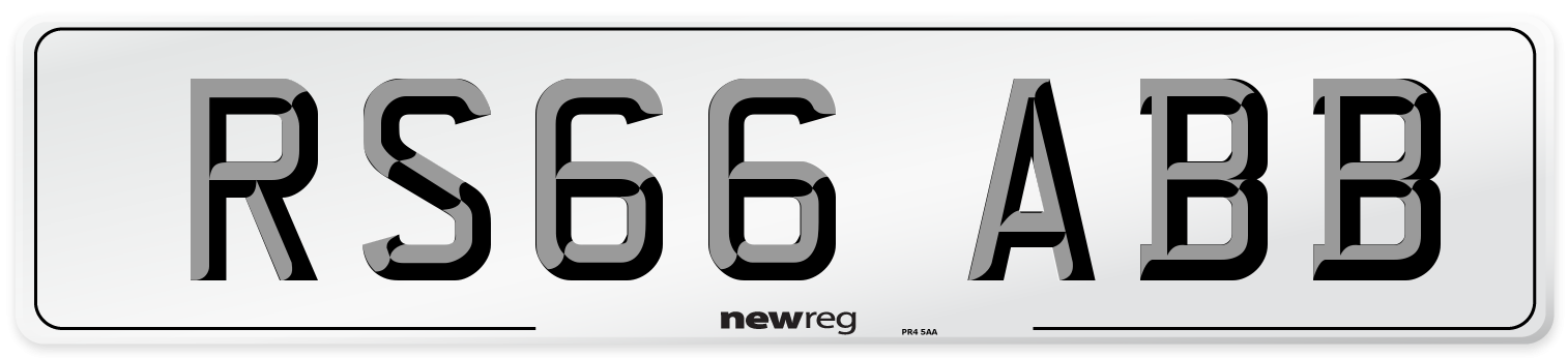 RS66 ABB Number Plate from New Reg